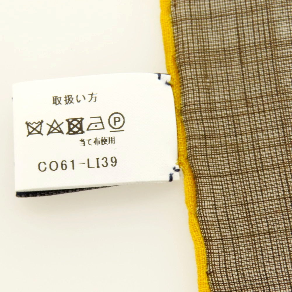 【中古】ヴィンセンツォミオッツァ Vincenzo Miozza コットンシルク プリント スカーフ オレンジxブラウン【 状態ランクB 】【 メンズ 】