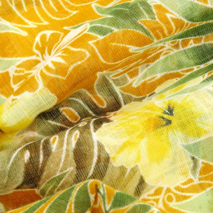 【中古】ヴィンセンツォミオッツァ Vincenzo Miozza コットンシルク プリント スカーフ オレンジxブラウン【 状態ランクB 】【 メンズ 】