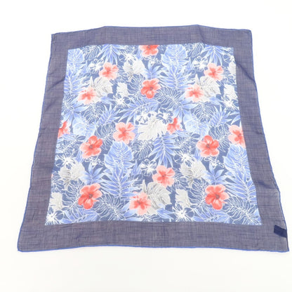 【中古】ヴィンセンツォミオッツァ Vincenzo Miozza コットンシルク プリント スカーフ ネイビーxレッド【 状態ランクB 】【 メンズ 】