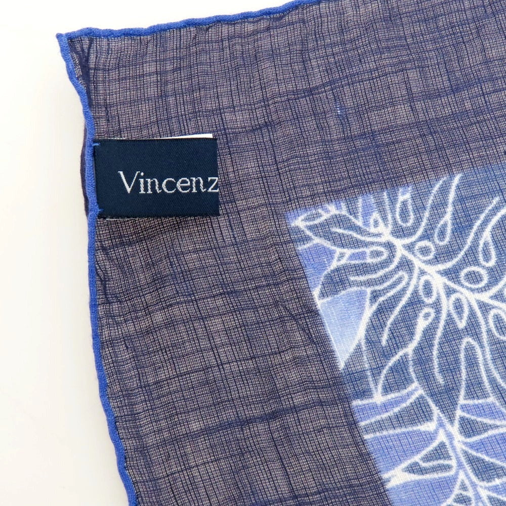 【中古】ヴィンセンツォミオッツァ Vincenzo Miozza コットンシルク プリント スカーフ ネイビーxレッド【 状態ランクB 】【 メンズ 】