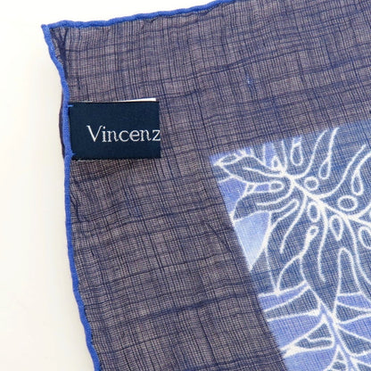 【中古】ヴィンセンツォミオッツァ Vincenzo Miozza コットンシルク プリント スカーフ ネイビーxレッド【 状態ランクB 】【 メンズ 】