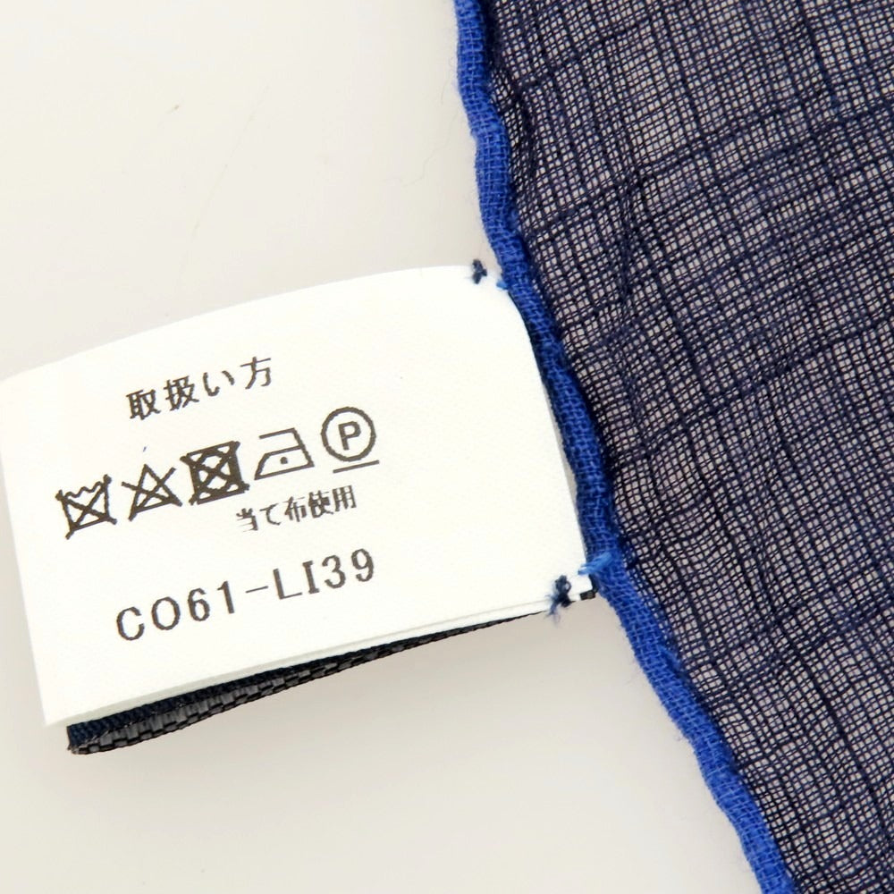 【中古】ヴィンセンツォミオッツァ Vincenzo Miozza コットンシルク プリント スカーフ ネイビーxレッド【 状態ランクB 】【 メンズ 】