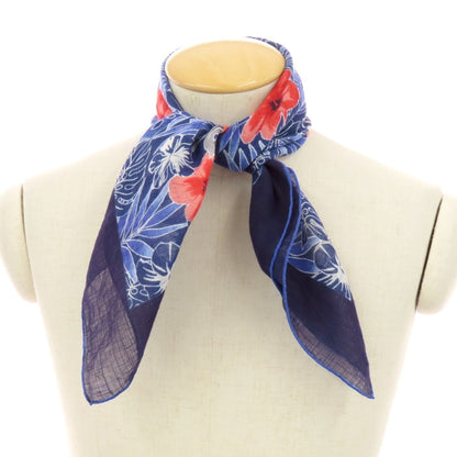 【中古】ヴィンセンツォミオッツァ Vincenzo Miozza コットンシルク プリント スカーフ ネイビーxレッド【 状態ランクB 】【 メンズ 】