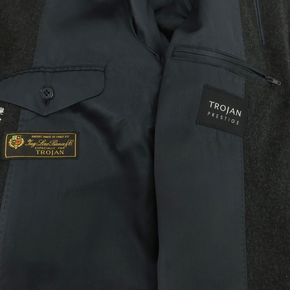 【中古】トロージャン TROJAN カシミヤ ステンカラーコート チャコール【サイズ44】【 状態ランクB 】【 メンズ 】 [DPD]