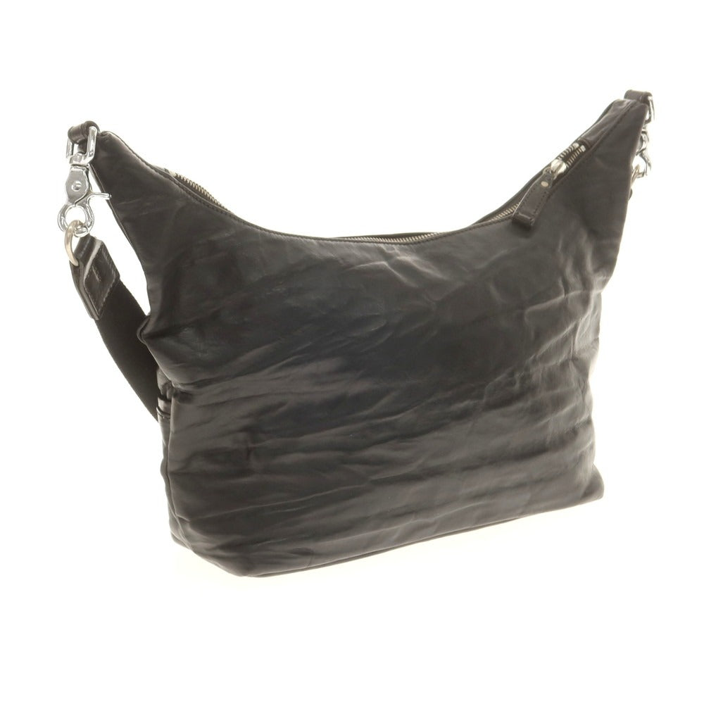 【中古】ダニエルアンドボブ Daniel &amp; Bob EDIFICE別注 レザー ショルダーバッグ ブラック【 状態ランクC 】【 メンズ 】