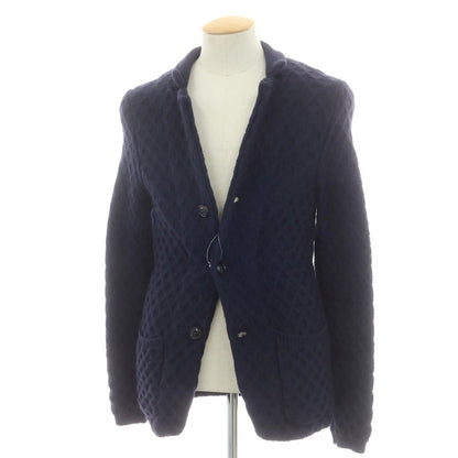 【中古】ドルモア DRUMOHR ミドルゲージウール ケーブル編み ニットジャケット ネイビー【 42 】【 状態ランクB 】【 メンズ 】