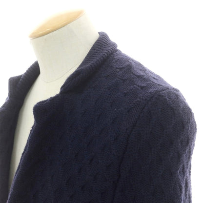 【中古】ドルモア DRUMOHR ミドルゲージウール ケーブル編み ニットジャケット ネイビー【 42 】【 状態ランクB 】【 メンズ 】