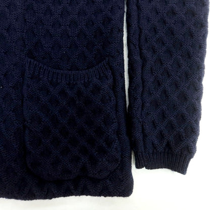 【中古】ドルモア DRUMOHR ミドルゲージウール ケーブル編み ニットジャケット ネイビー【 42 】【 状態ランクB 】【 メンズ 】