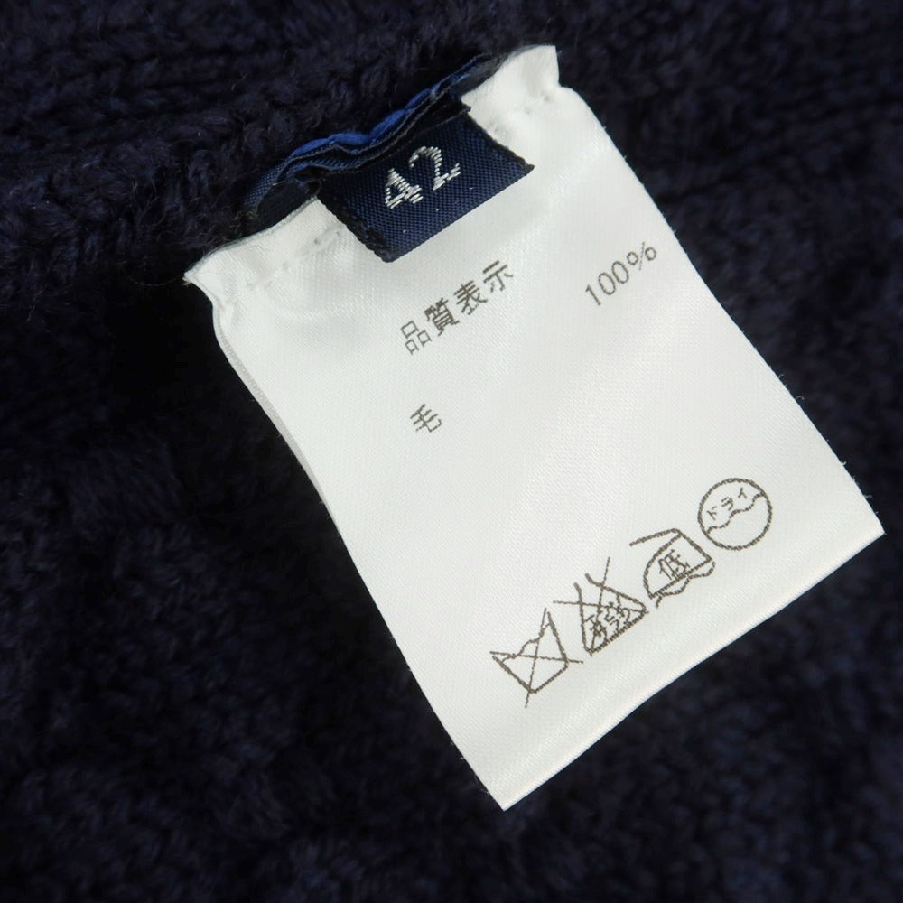 【中古】ドルモア DRUMOHR ミドルゲージウール ケーブル編み ニットジャケット ネイビー【 42 】【 状態ランクB 】【 メンズ 】