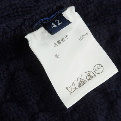 【中古】ドルモア DRUMOHR ミドルゲージウール ケーブル編み ニットジャケット ネイビー【 42 】【 状態ランクB 】【 メンズ 】