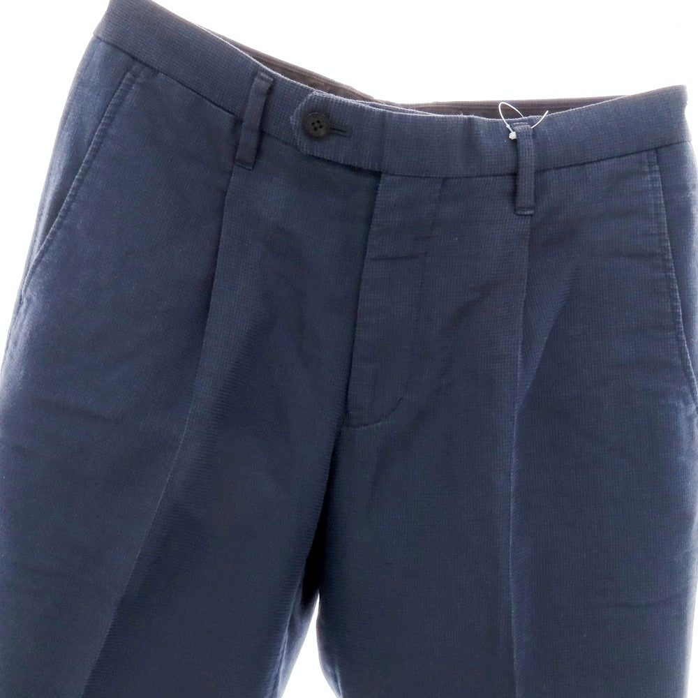 【中古】スコッチハウス SCOTCH HOUSE ストレッチ ポリエステルコットン カジュアルスラックスパンツ ネイビー【サイズ76】【 状態ランクB 】【 メンズ 】 [EPD]