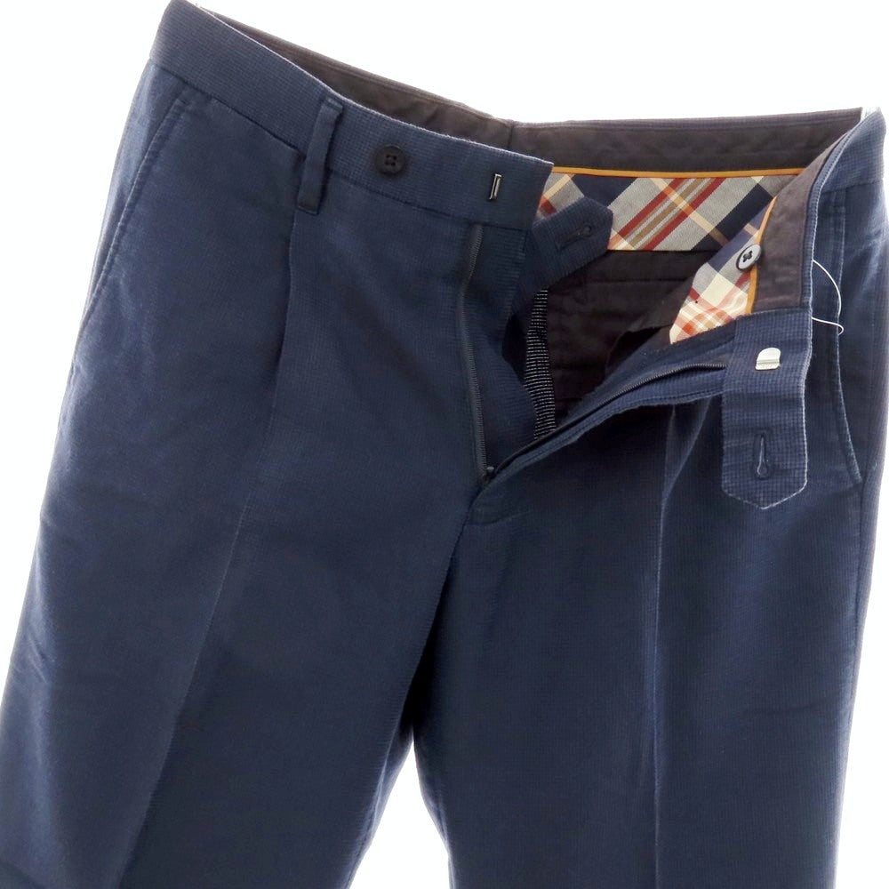 【中古】スコッチハウス SCOTCH HOUSE ストレッチ ポリエステルコットン カジュアルスラックスパンツ ネイビー【サイズ76】【 状態ランクB 】【 メンズ 】 [EPD]