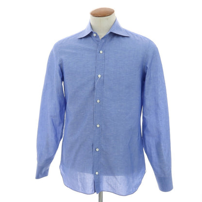 【中古】ルイジ ボレッリ Luigi Borrelli コットンリネン カジュアルシャツ ブルー【サイズ39】【 状態ランクB 】【 メンズ 】
