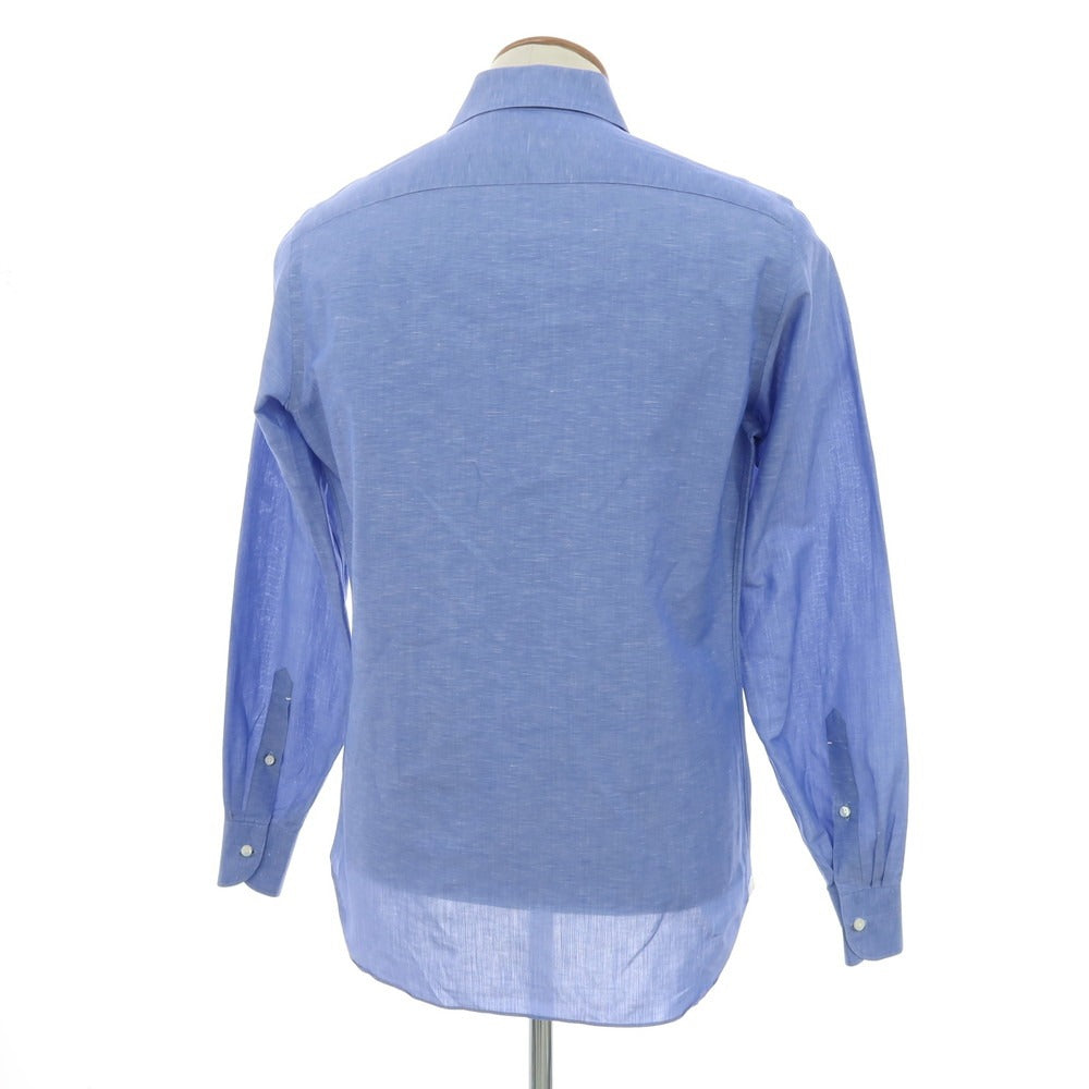 【中古】ルイジ ボレッリ Luigi Borrelli コットンリネン カジュアルシャツ ブルー【サイズ39】【 状態ランクB 】【 メンズ 】