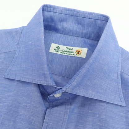 【中古】ルイジ ボレッリ Luigi Borrelli コットンリネン カジュアルシャツ ブルー【サイズ39】【 状態ランクB 】【 メンズ 】