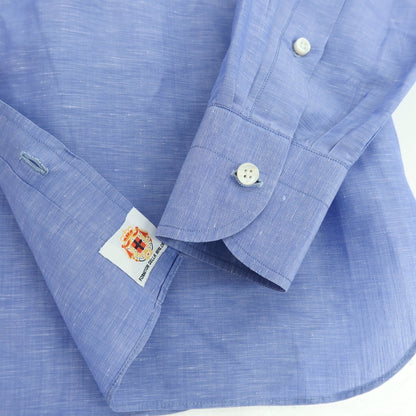 【中古】ルイジ ボレッリ Luigi Borrelli コットンリネン カジュアルシャツ ブルー【サイズ39】【 状態ランクB 】【 メンズ 】