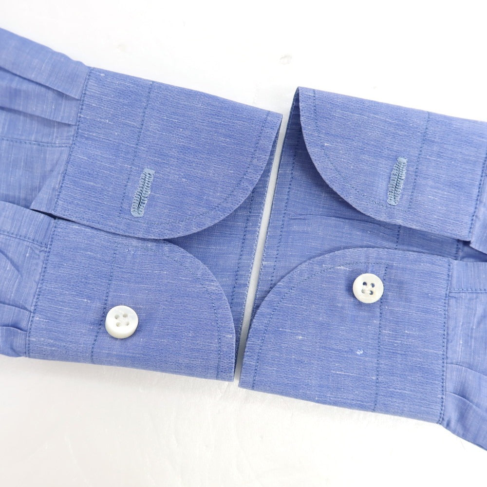 【中古】ルイジ ボレッリ Luigi Borrelli コットンリネン カジュアルシャツ ブルー【サイズ39】【 状態ランクB 】【 メンズ 】