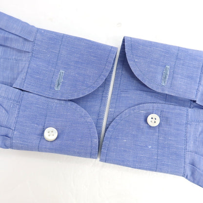 【中古】ルイジ ボレッリ Luigi Borrelli コットンリネン カジュアルシャツ ブルー【サイズ39】【 状態ランクB 】【 メンズ 】