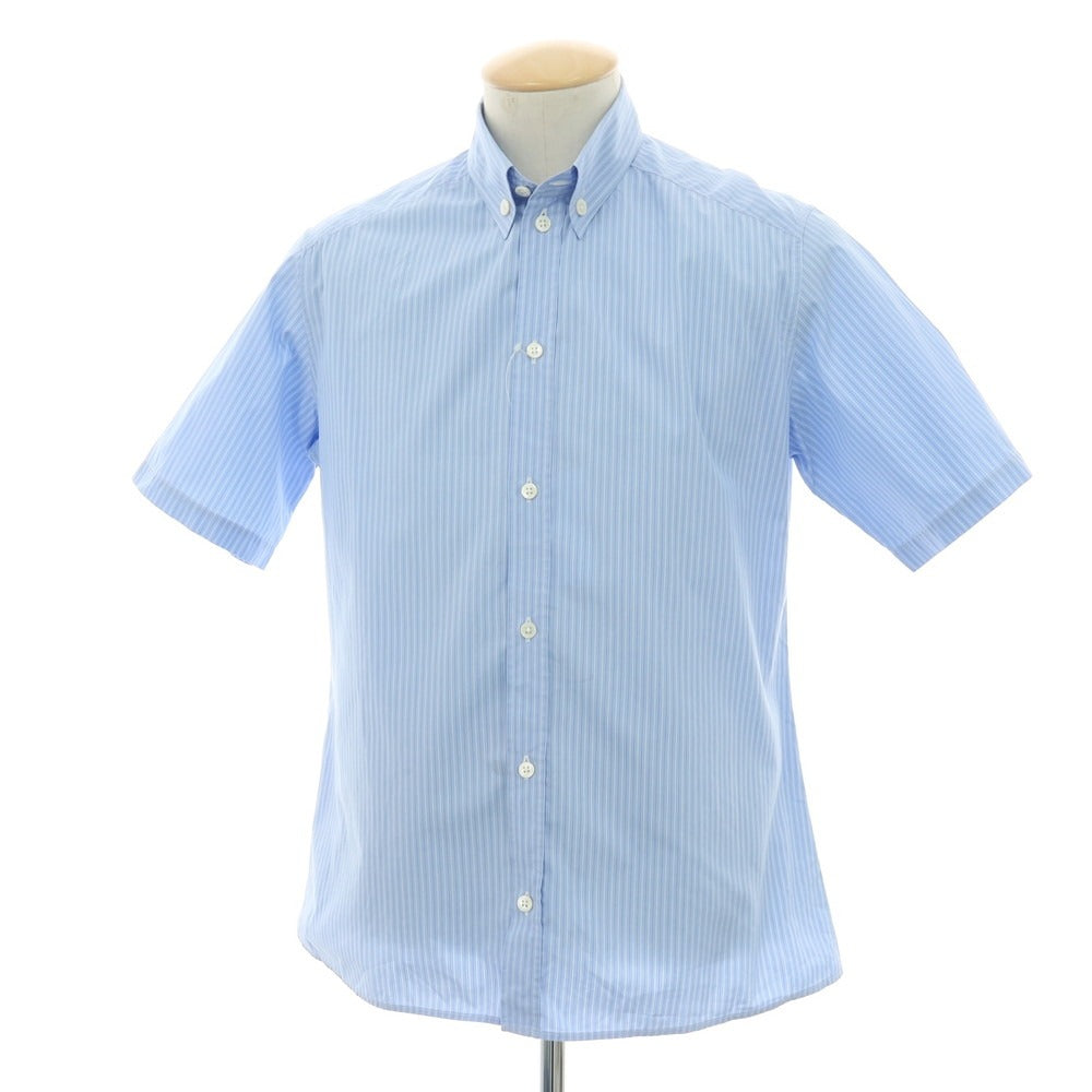 【中古】アーペーセー A.P.C. コットン ストライプ 半袖シャツ ブルーxホワイト【サイズ1】【 状態ランクC 】【 メンズ 】