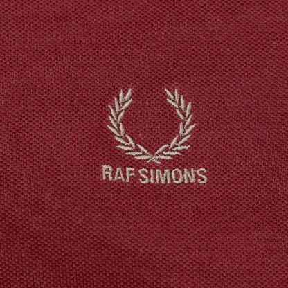 【中古】ラフシモンズ RAF SIMONS ×FRED PERRY コットン 鹿の子 半袖ポロシャツ ワインレッド【 L 】【 状態ランクC 】【 メンズ 】