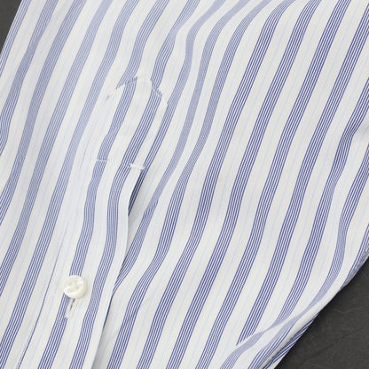 【中古】バルバ BARBA コットン ストライプ レギュラーカラー ドレスシャツ ホワイトxネイビー【 39 】【 状態ランクC 】【 メンズ 】