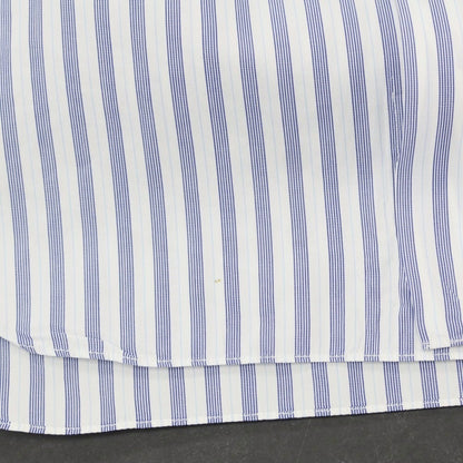 【中古】バルバ BARBA コットン ストライプ レギュラーカラー ドレスシャツ ホワイトxネイビー【 39 】【 状態ランクC 】【 メンズ 】