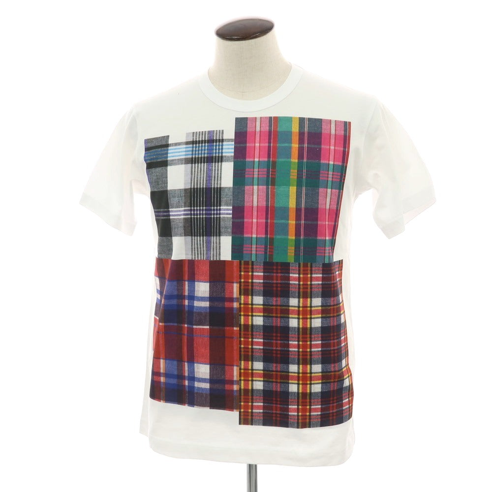 【中古】コムデギャルソンシャツ COMME des GARCONS SHIRT 2025年春夏 コットン クルーネック 半袖Ｔシャツ ホワイト【サイズL】【 状態ランクB 】【 メンズ 】 [EPD]