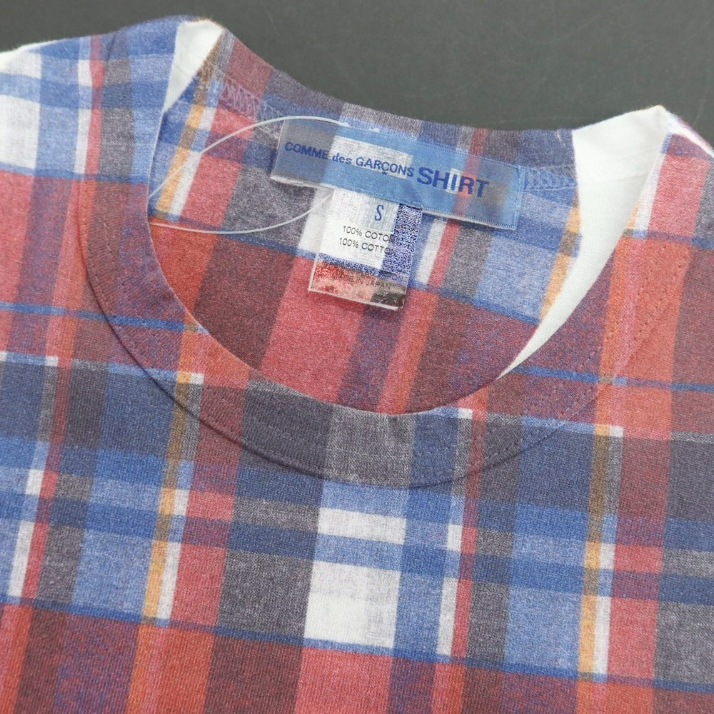 【中古】コムデギャルソンシャツ COMME des GARCONS SHIRT 2025年春夏 コットン クルーネック 半袖Ｔシャツ ホワイト【サイズS】【 状態ランクA 】【 メンズ 】 [EPD]