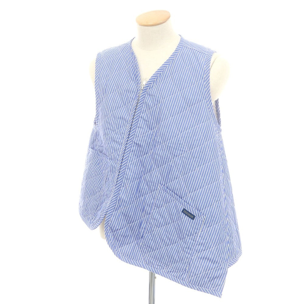【中古】コムデギャルソンシャツ COMME des GARCONS SHIRT × LAVENHAM 2025年春夏 コットン キルティングベスト ブルーxホワイト【 XS 】【 状態ランクA 】【 メンズ 】