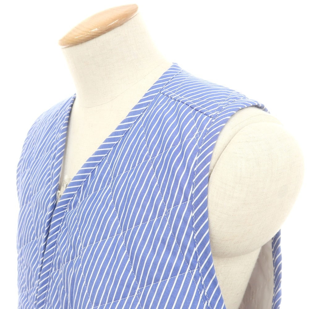 【中古】コムデギャルソンシャツ COMME des GARCONS SHIRT × LAVENHAM 2025年春夏 コットン キルティングベスト ブルーxホワイト【 XS 】【 状態ランクA 】【 メンズ 】