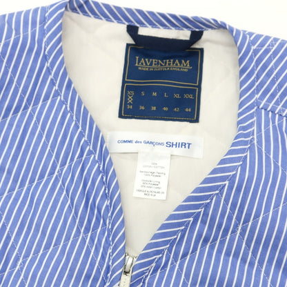 【中古】コムデギャルソンシャツ COMME des GARCONS SHIRT × LAVENHAM 2025年春夏 コットン キルティングベスト ブルーxホワイト【 XS 】【 状態ランクA 】【 メンズ 】