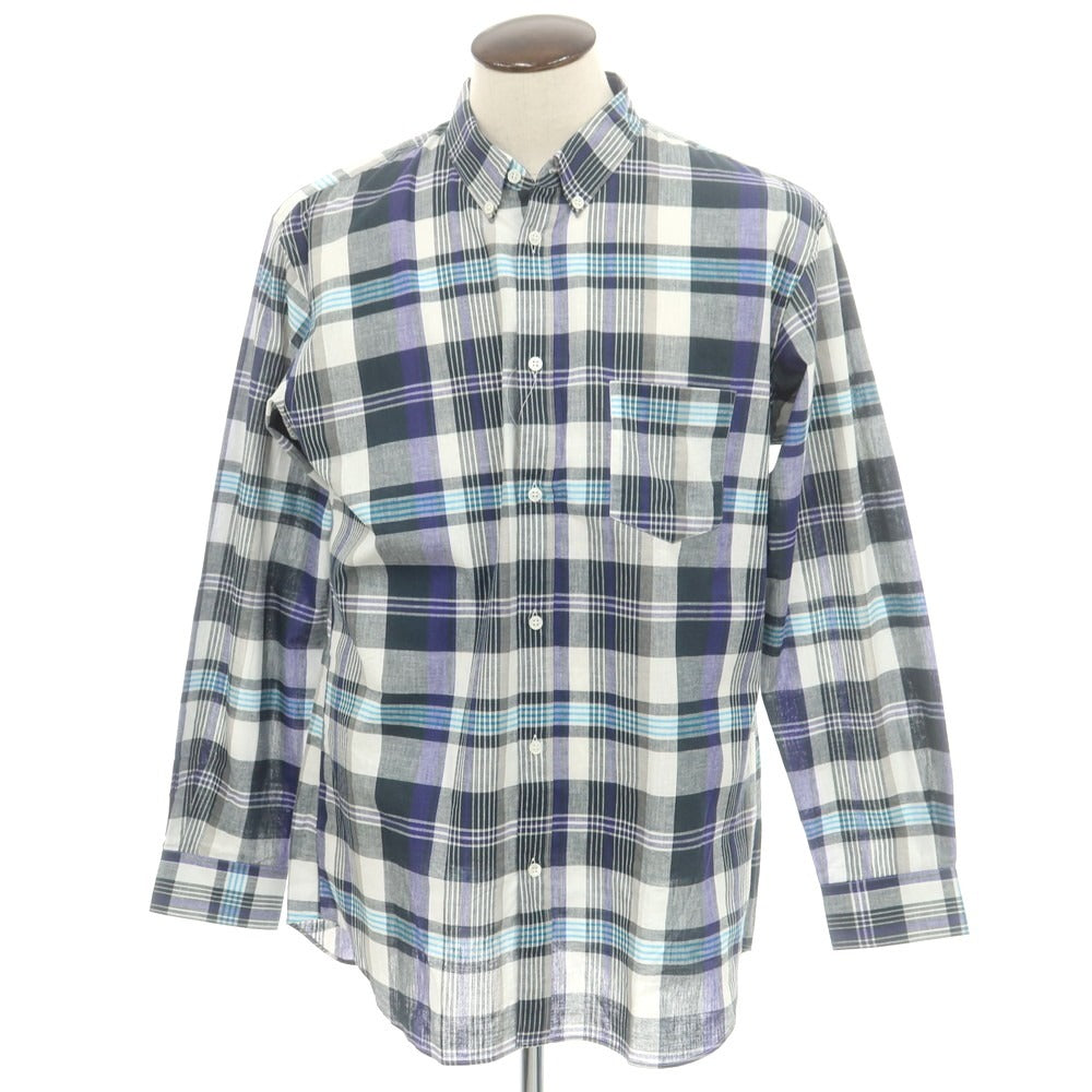 【中古】コムデギャルソンシャツ COMME des GARCONS SHIRT 2025年春夏 コットン チェック ボタンダウン カジュアルシャツ ダークグリーンxホワイト【サイズXL】【 状態ランクA 】【 メンズ 】 [CPD]