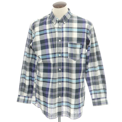 【中古】コムデギャルソンシャツ COMME des GARCONS SHIRT 2025年春夏 コットン チェック ボタンダウン カジュアルシャツ ダークグリーンxホワイト【 XL 】【 状態ランクA 】【 メンズ 】