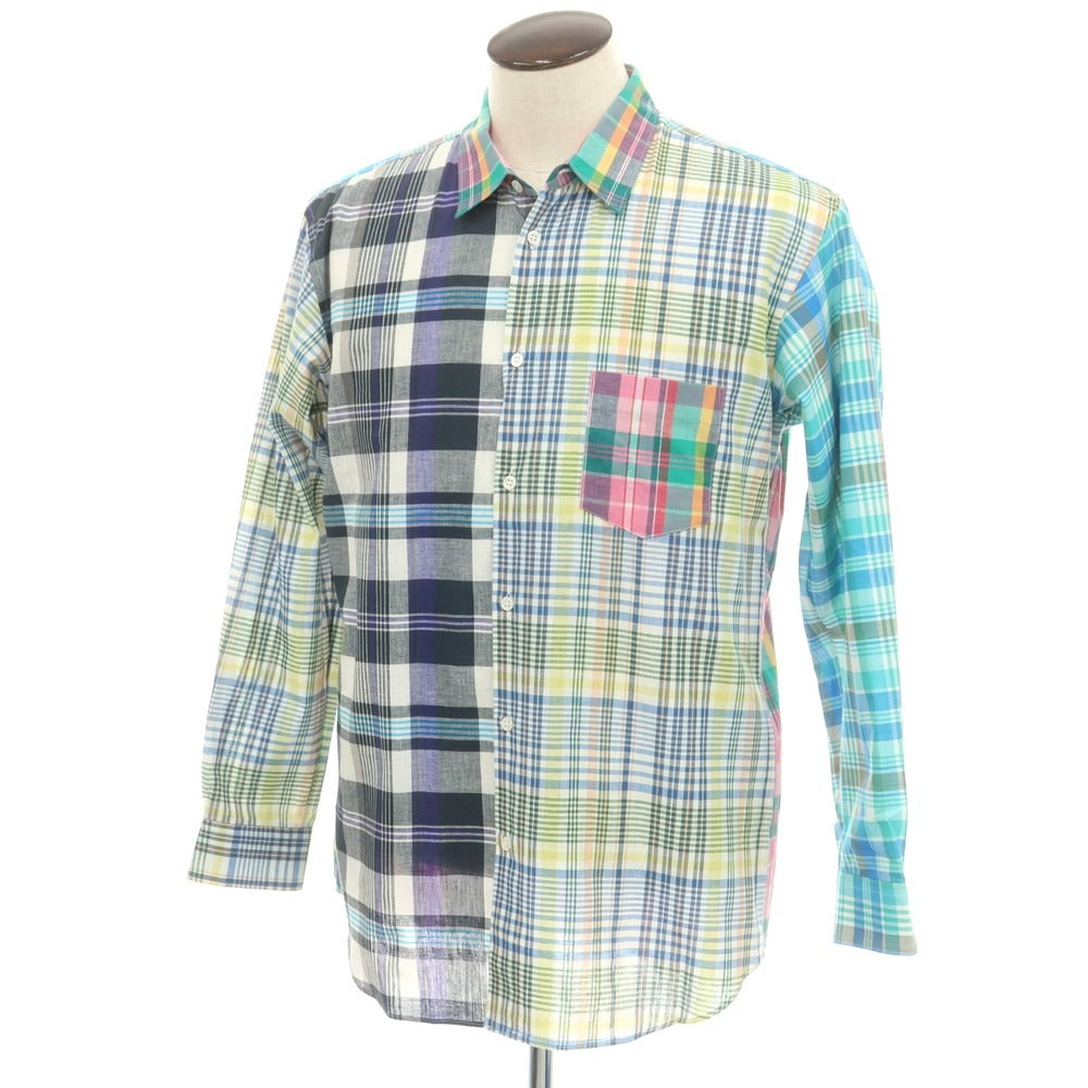 【中古】コムデギャルソンシャツ COMME des GARCONS SHIRT 2025年春夏 コットン チェック ボタンダウン カジュアルシャツ ライトブルーxレッド【サイズL】【メンズ】 中古】コムデギャルソンシャツ COMME des GARCONS SHIRT 2025年春夏