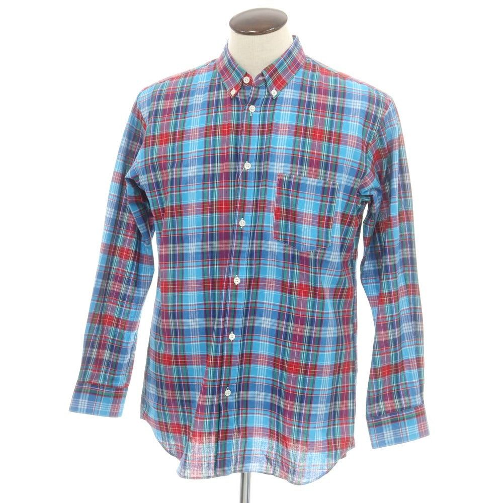 【中古】コムデギャルソンシャツ COMME des GARCONS SHIRT 2025年春夏 コットン チェック ボタンダウン カジュアルシャツ ライトブルーxレッド【 L 】【 状態ランクA 】【 メンズ 】