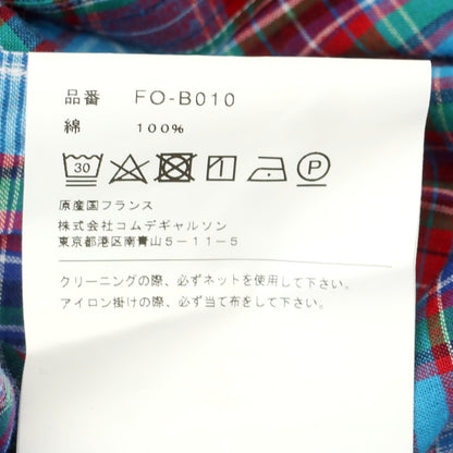 【中古】コムデギャルソンシャツ COMME des GARCONS SHIRT 2025年春夏 コットン チェック ボタンダウン カジュアルシャツ ライトブルーxレッド【 L 】【 状態ランクA 】【 メンズ 】