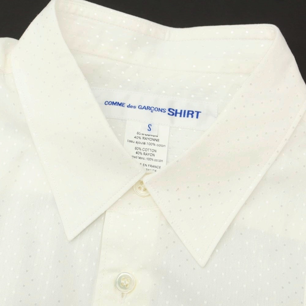 【中古】コムデギャルソンシャツ COMME des GARCONS SHIRT 2025年春夏 コットンレーヨン ドット レギュラーカラー カジュアルシャツ ホワイト【 S 】【 状態ランクA 】【 メンズ 】
