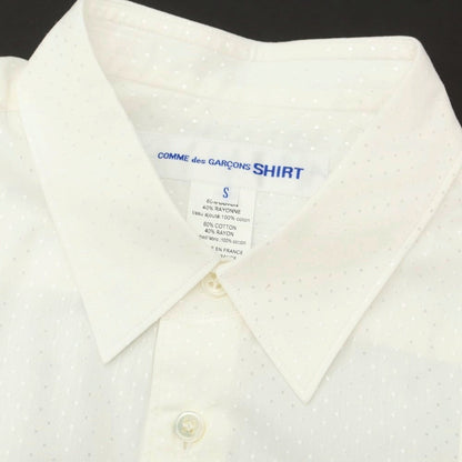 【中古】コムデギャルソンシャツ COMME des GARCONS SHIRT 2025年春夏 コットンレーヨン ドット レギュラーカラー カジュアルシャツ ホワイト【 S 】【 状態ランクA 】【 メンズ 】