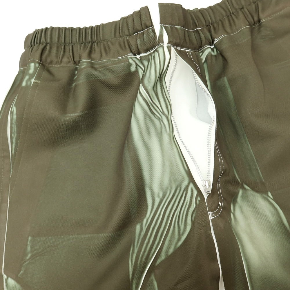 【中古】コムデギャルソンシャツ COMME des GARCONS SHIRT 2025年春夏 ポリエステル ガーメント プリント イージーパンツ オリーブ【 S 】【 状態ランクA 】【 メンズ 】