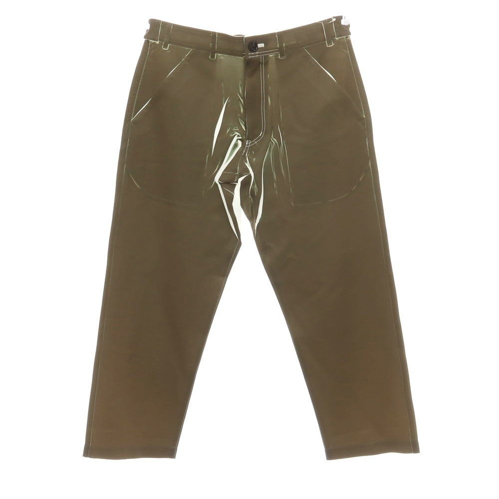 【中古】コムデギャルソンシャツ COMME des GARCONS SHIRT 2025年春夏 ペイント ポリエステル カジュアルスラックスパンツ オリーブ【 S 】【 状態ランクA 】【 メンズ 】