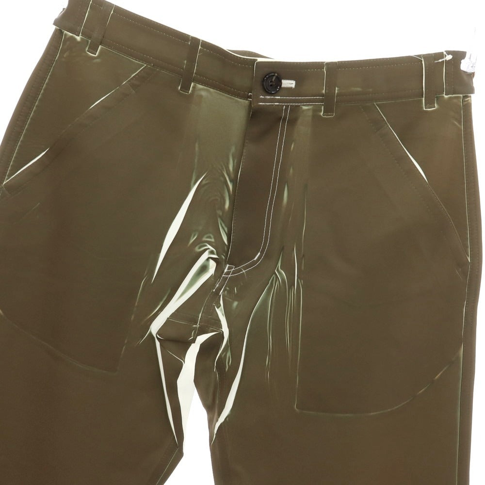 【中古】コムデギャルソンシャツ COMME des GARCONS SHIRT 2025年春夏 ペイント ポリエステル カジュアルスラックスパンツ オリーブ【 S 】【 状態ランクA 】【 メンズ 】