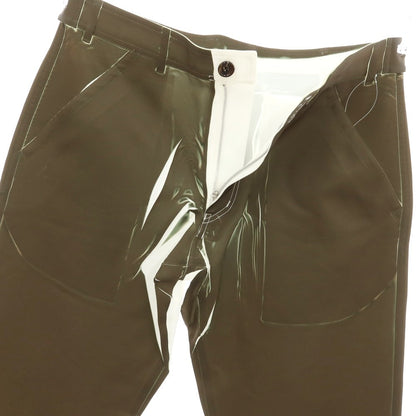 【中古】コムデギャルソンシャツ COMME des GARCONS SHIRT 2025年春夏 ペイント ポリエステル カジュアルスラックスパンツ オリーブ【 S 】【 状態ランクA 】【 メンズ 】