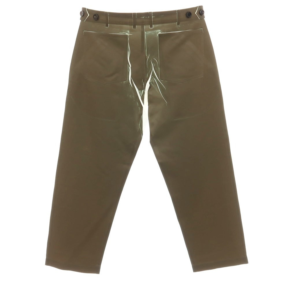 【中古】コムデギャルソンシャツ COMME des GARCONS SHIRT 2025年春夏 ペイント ポリエステル カジュアルスラックスパンツ オリーブ【 S 】【 状態ランクA 】【 メンズ 】