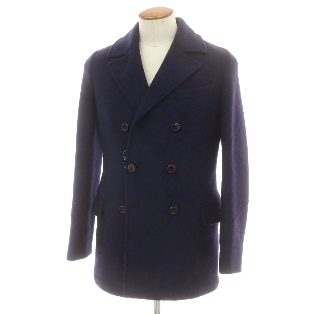 【中古】イレブンティ eleventy ウールナイロンジャージー ピーコート ネイビー【 46 】【 状態ランクD 】【 メンズ 】