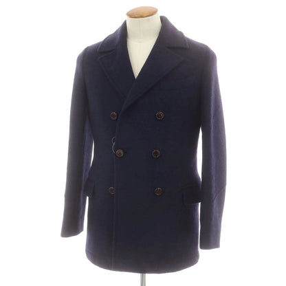 【中古】イレブンティ eleventy ウールナイロンジャージー ピーコート ネイビー【 46 】【 状態ランクD 】【 メンズ 】