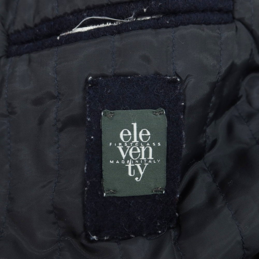 【中古】イレブンティ eleventy ウールナイロンジャージー ピーコート ネイビー【サイズ46】【 状態ランクD 】【 メンズ 】 [DPD]
