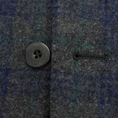 【中古】モンテドーロ Montedoro ウールモヘヤ チェック テーラードジャケット グレーxネイビー【 44 】【 状態ランクB 】【 メンズ 】