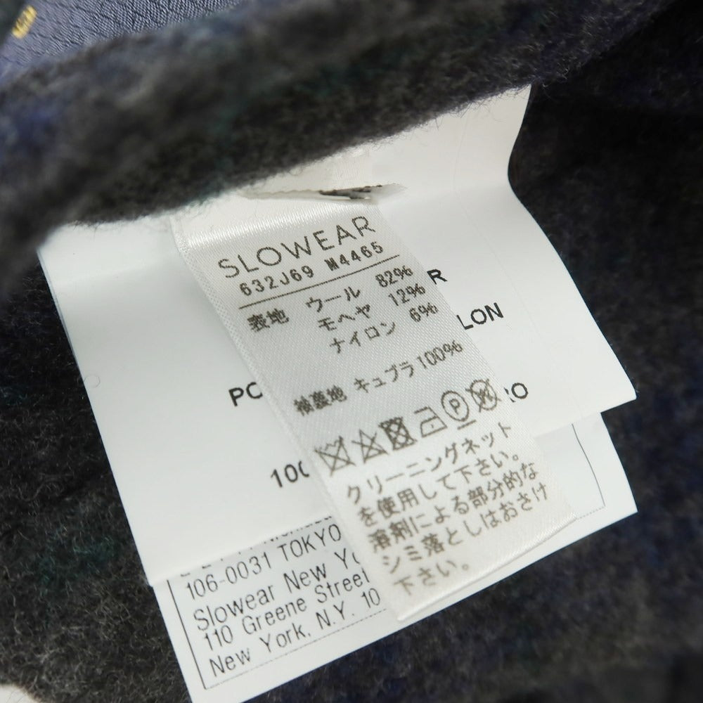 【中古】モンテドーロ Montedoro ウールモヘヤ チェック テーラードジャケット グレーxネイビー【 44 】【 状態ランクB 】【 メンズ 】