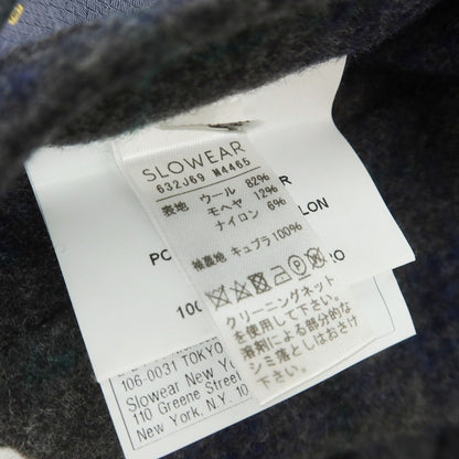 【中古】モンテドーロ Montedoro ウールモヘヤ チェック テーラードジャケット グレーxネイビー【 44 】【 状態ランクB 】【 メンズ 】