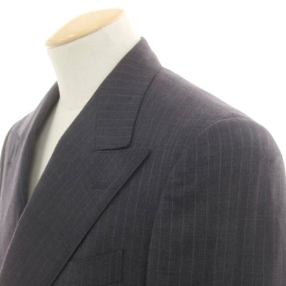 【中古】オンワード ONWARD Production Development Division ウール ストライプ ダブルスーツ グレー【 上D646/下A80 】【 状態ランクA 】【 メンズ 】